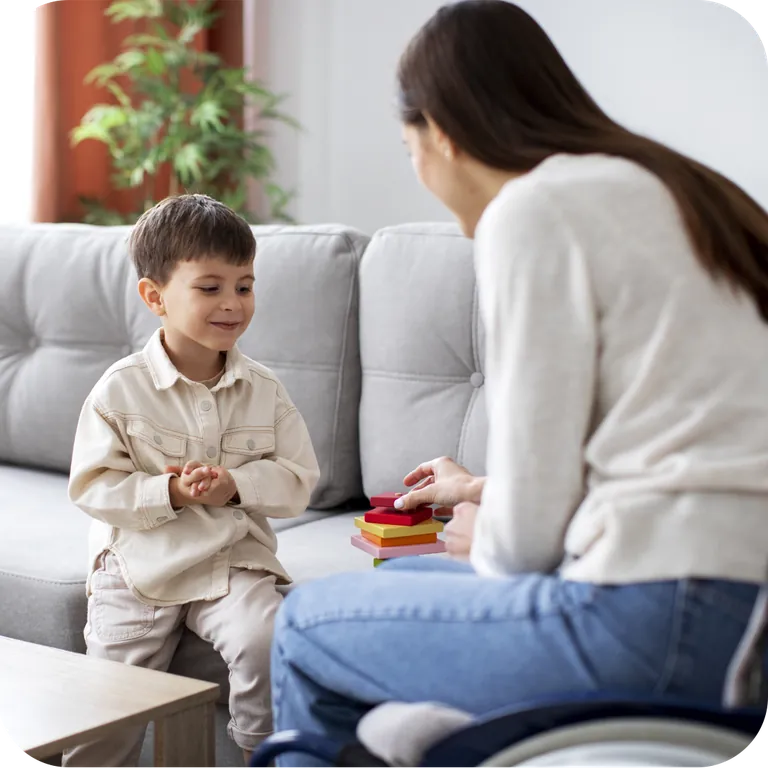 A child talking with a caring adult